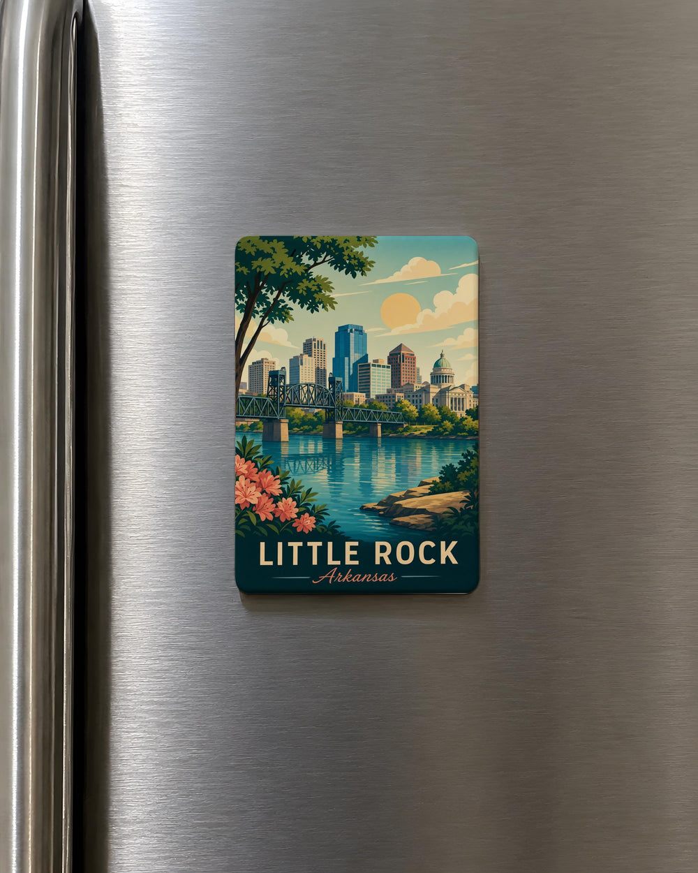 Little Rock Arkansas Fridge Magnet, Little Rock Souvenir Magnet, Arkansas Travel Gift, Little Rock Landmark Keepsake Magnet