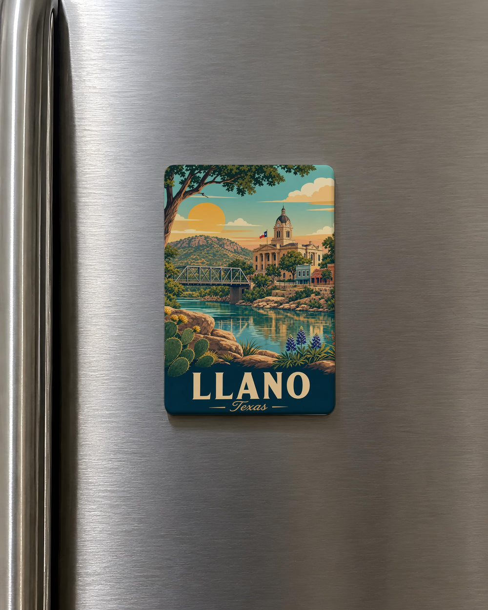 Llano TX Fridge Magnet, Llano Texas Souvenir Magnet, Hill Country Travel Keepsake, Texas Gift, Llano City Landmark Magnet
