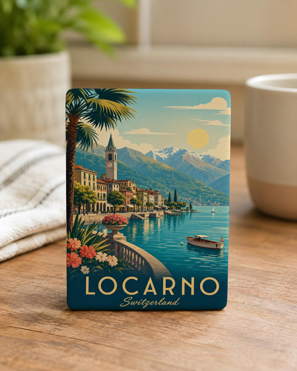 Locarno Switzerland Fridge Magnet, Locarno Travel Souvenir Magnet, Swiss Alps Lake Maggiore Locarno Magnet Gift