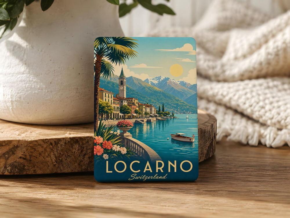 Locarno Switzerland Fridge Magnet, Locarno Travel Souvenir Magnet, Swiss Alps Lake Maggiore Locarno Magnet Gift