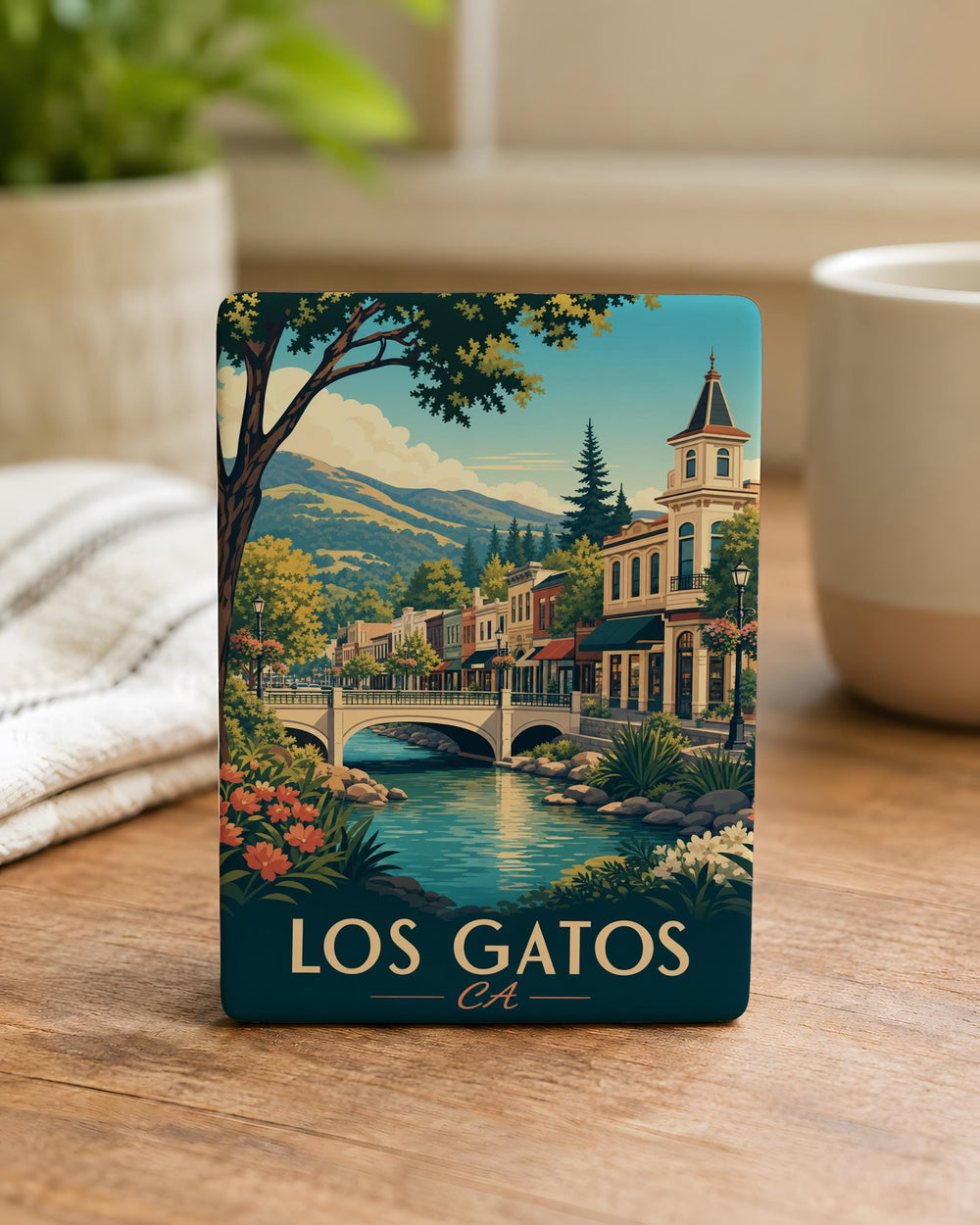 Los Gatos CA Fridge Magnet, Los Gatos California Souvenir Magnet, Bay Area Travel Gift, Santa Cruz Mountains Keepsake
