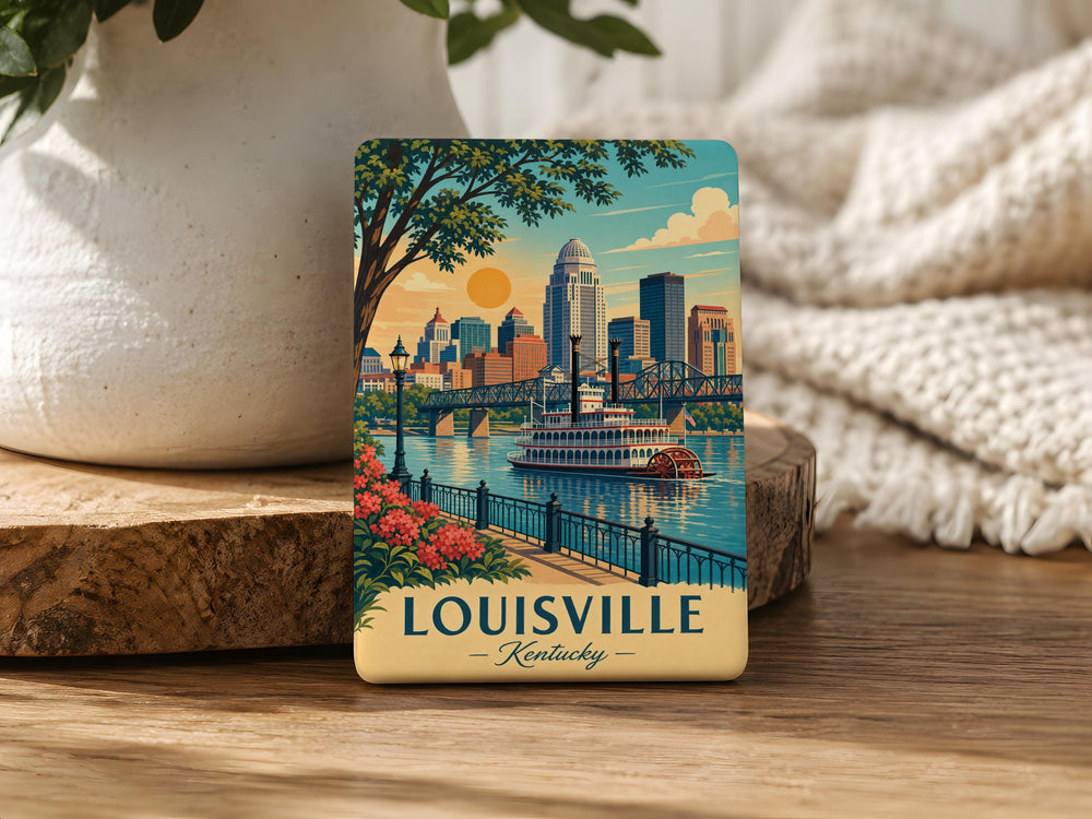 Louisville Kentucky Fridge Magnet, Louisville Souvenir Magnet, Kentucky Travel Gift, Louisville City Landmark Magnet