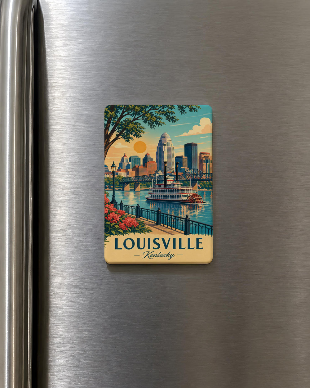 Louisville Kentucky Fridge Magnet, Louisville Souvenir Magnet, Kentucky Travel Gift, Louisville City Landmark Magnet