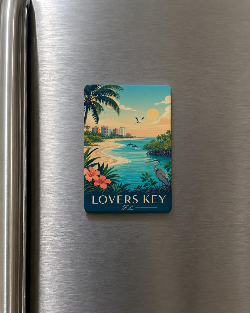 Lovers Key Florida Fridge Magnet, Lovers Key FL Souvenir Magnet, Beach Island Vacation Gift, Coastal Travel Keepsake