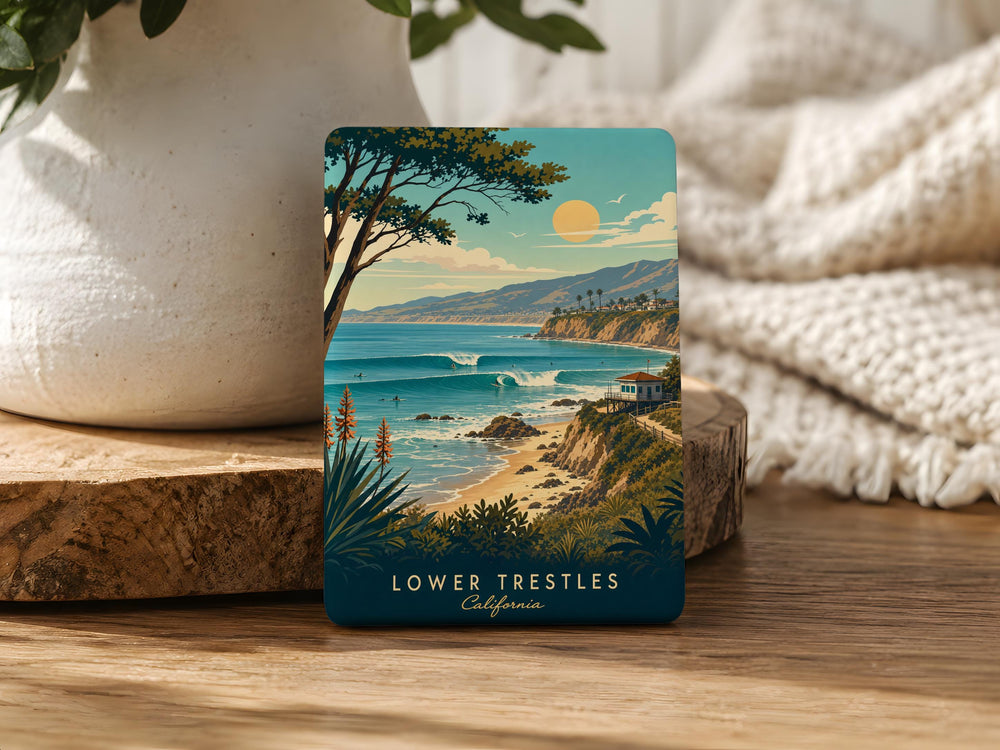 Lower Trestles Fridge Magnet, Surf Spot Souvenir, San Clemente California Beach Landmark Magnet, Ocean Wave Travel Gift