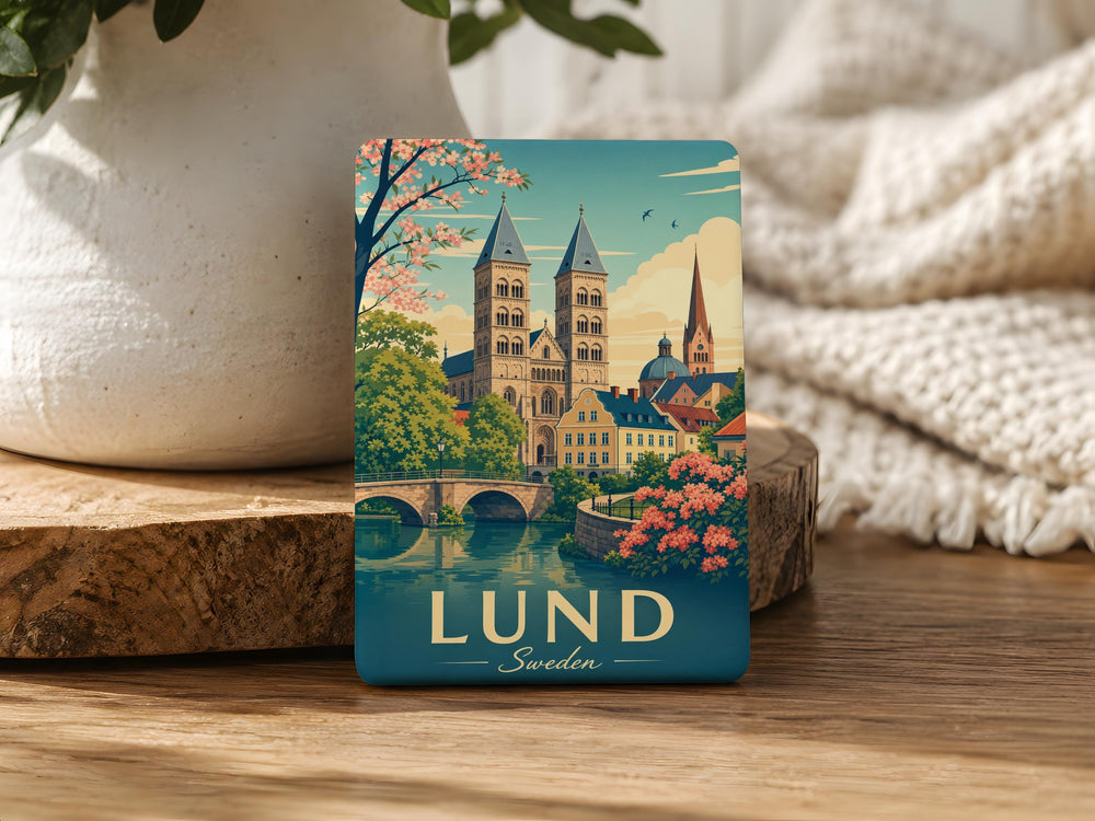 Lund Sweden Fridge Magnet, Lund City Souvenir Magnet, Sweden Travel Gift, Scandinavian City Landmark Magnet