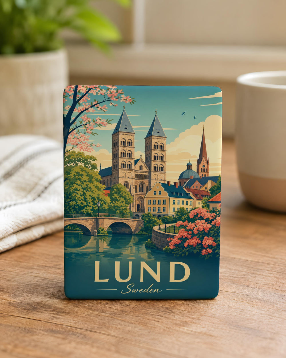 Lund Sweden Fridge Magnet, Lund City Souvenir Magnet, Sweden Travel Gift, Scandinavian City Landmark Magnet