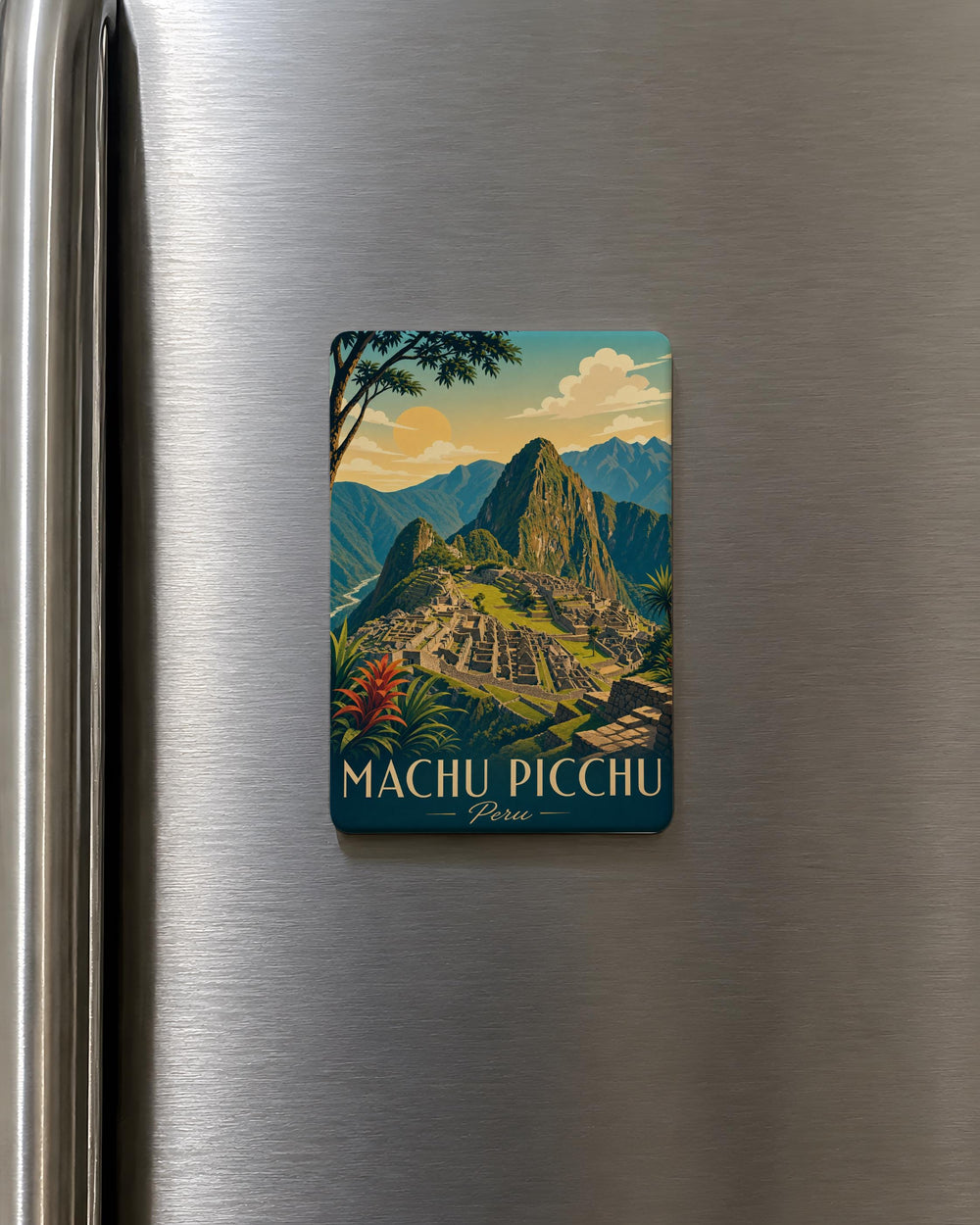 Machu Picchu Peru Fridge Magnet, Inca Ruins Souvenir Magnet, Peru Travel Gift, Cusco Landmark Refrigerator Magnet