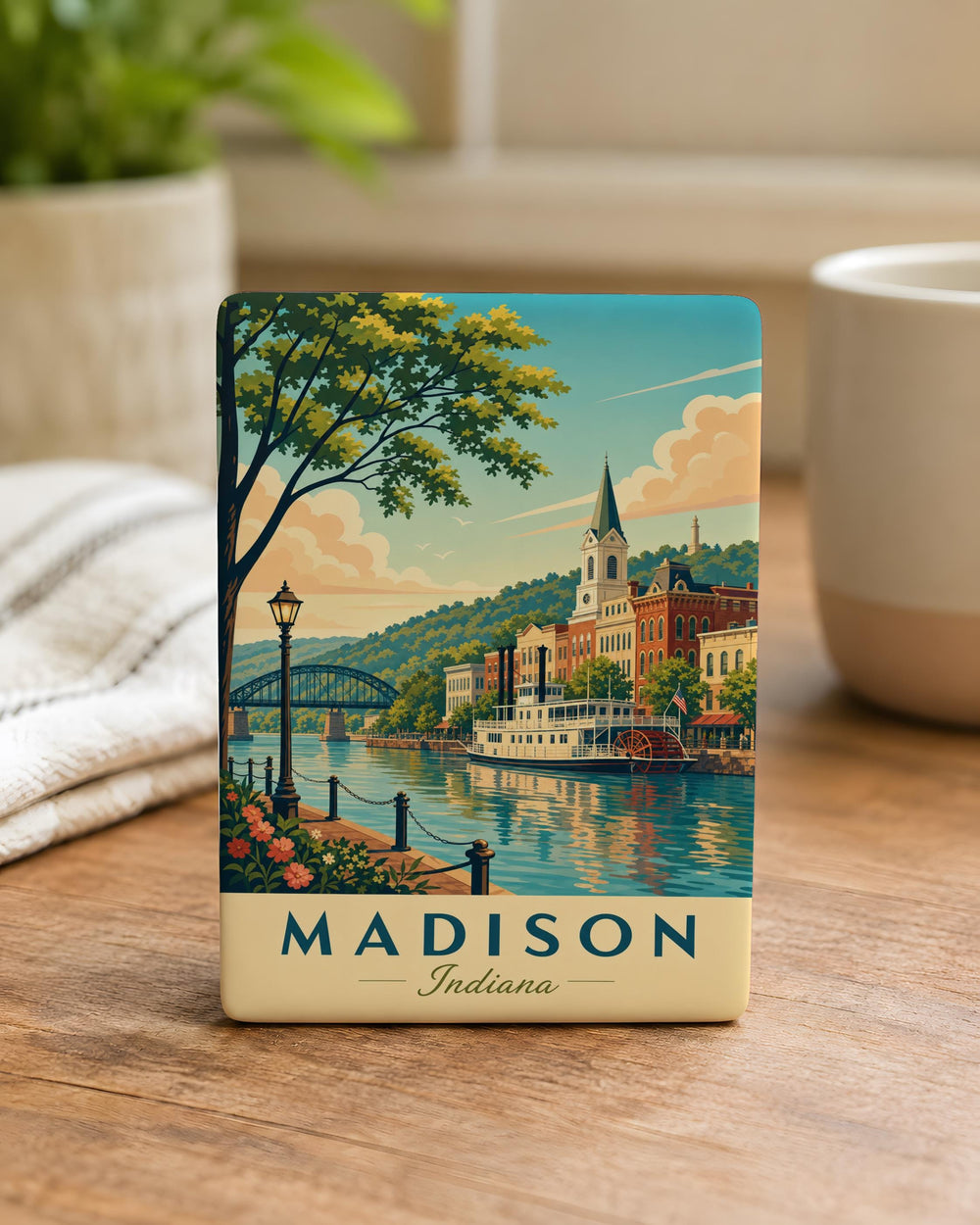 Madison Indiana Fridge Magnet, Madison IN Souvenir Magnet, Historic River Town Gift, Indiana Travel Keepsake Magnet