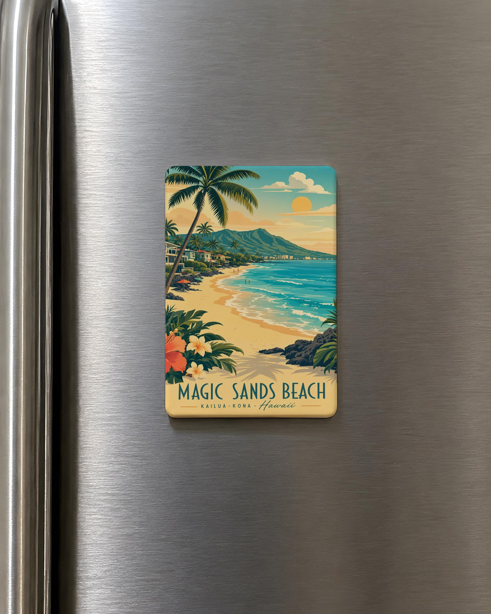Magic Sands Beach Fridge Magnet, Kona Hawaii Souvenir, Big Island Coastal Ocean Shoreline Travel Keepsake