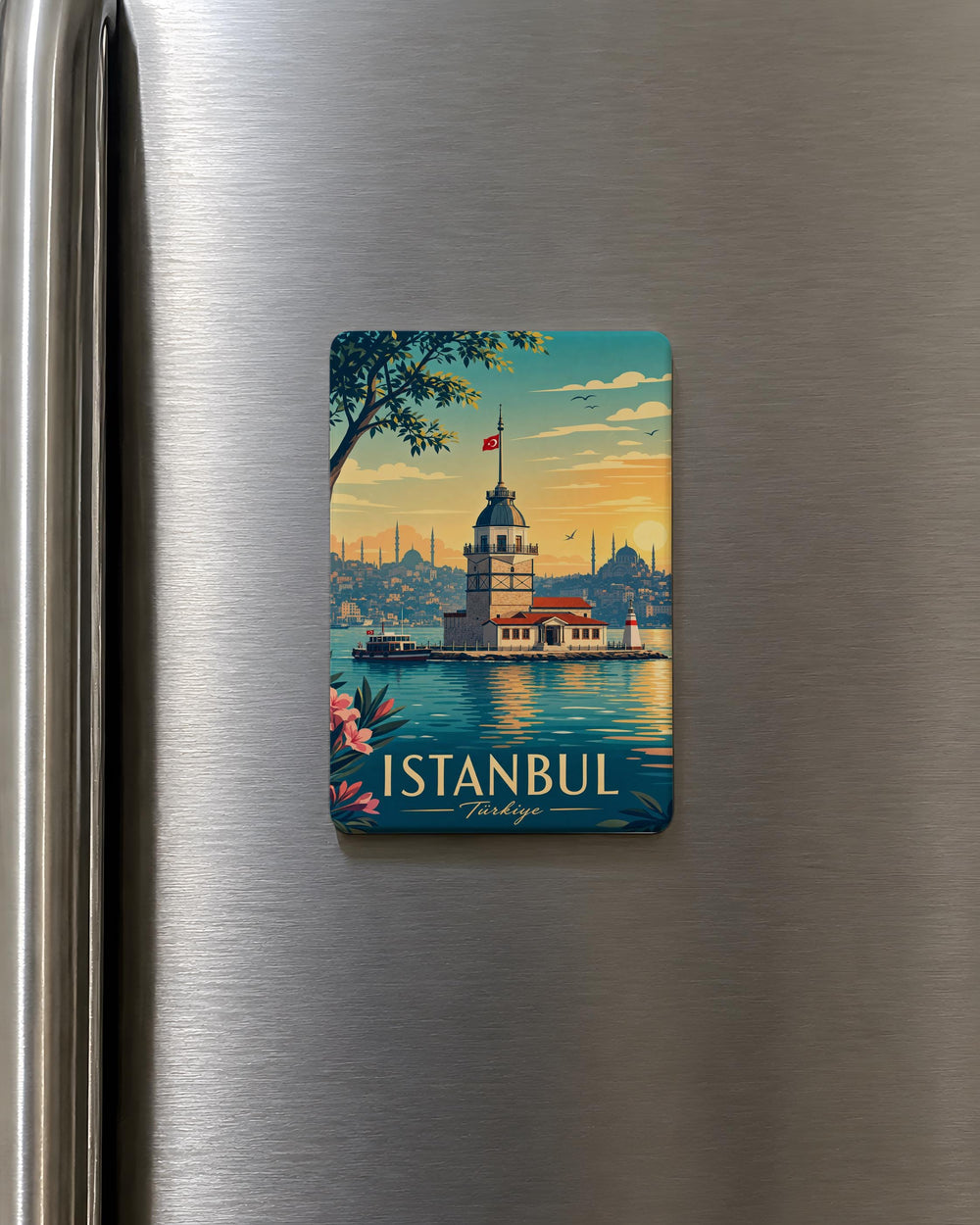 Maidens Tower Fridge Magnet, Istanbul Landmark Souvenir Magnet, Bosphorus Tower Travel Keepsake Magnet