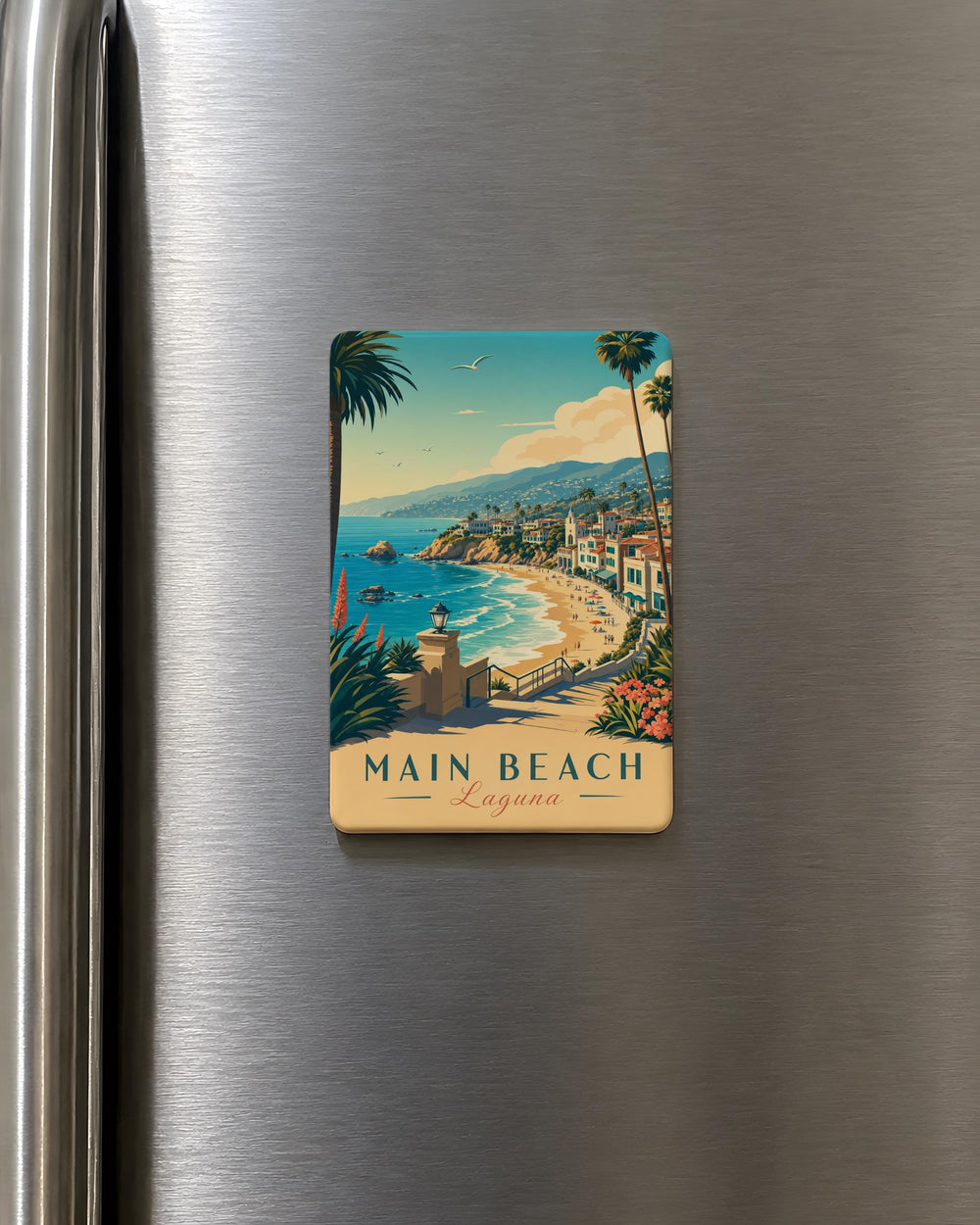 Main Beach Laguna Fridge Magnet, Laguna Beach California Souvenir Magnet, Coastal Beach Landmark Gift