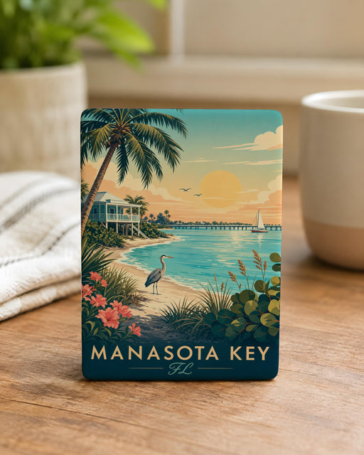 Manasota Key FL Fridge Magnet, Florida Gulf Coast Souvenir Magnet, Manasota Key Beach Gift, Sarasota County Travel Keepsake