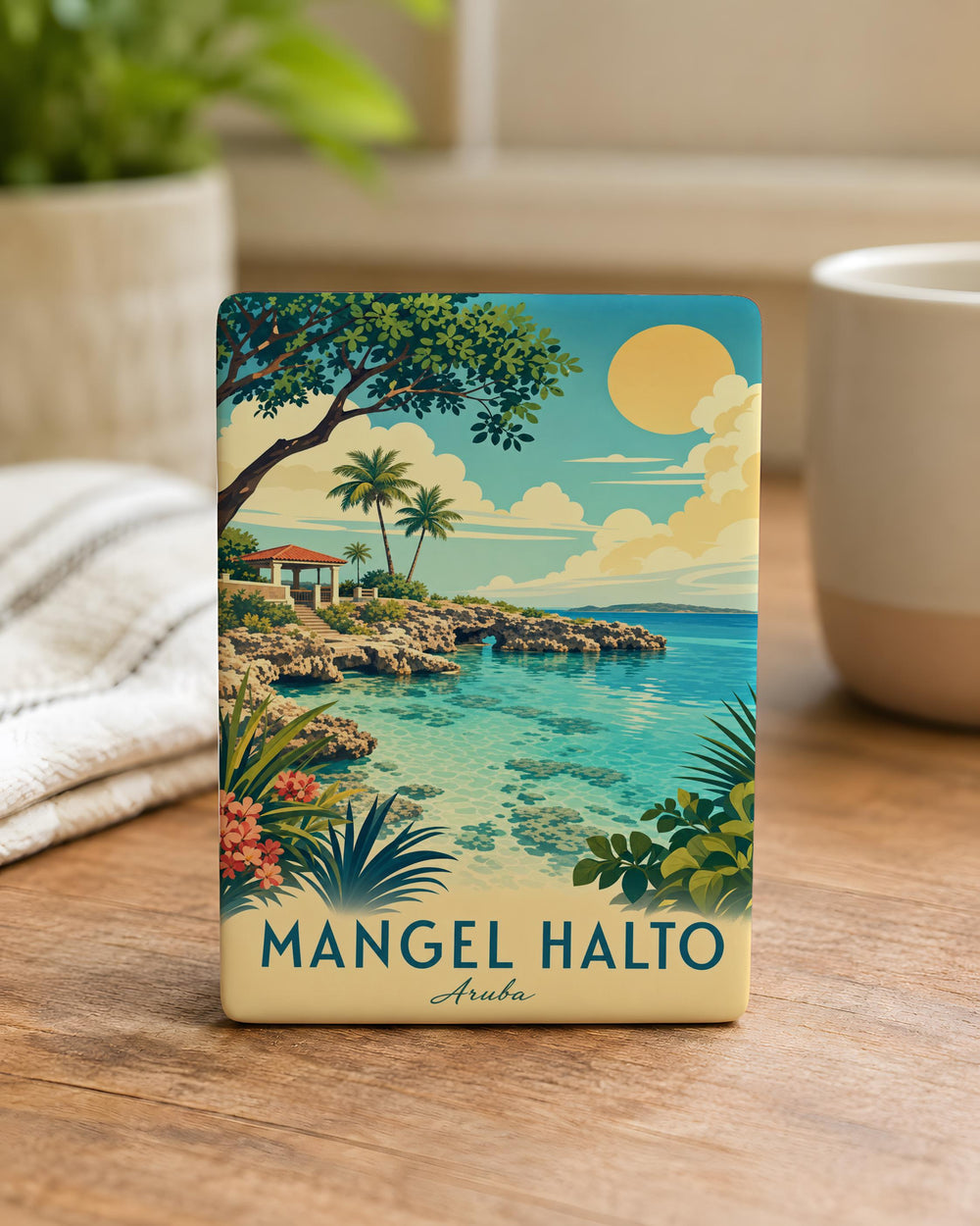 Mangel Halto Aruba Fridge Magnet Coastal Beach Cove Landmark Souvenir Magnet Caribbean Travel Gift Refrigerator Magnet