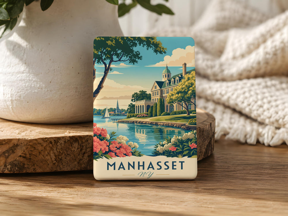 Manhasset NY Fridge Magnet, Manhasset New York Souvenir Magnet, Long Island Travel Keepsake, Manhasset Gift Magnet