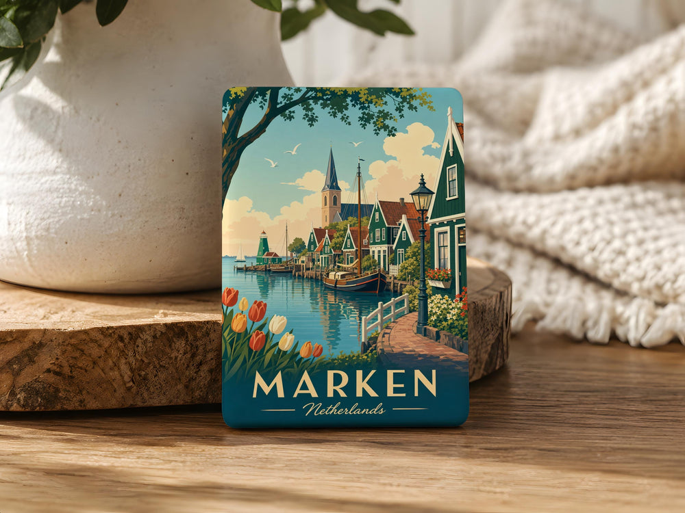Marken Netherlands Fridge Magnet, Dutch Village Landmark Souvenir Magnet, Holland Travel Gift, Netherlands Keepsake Magnet