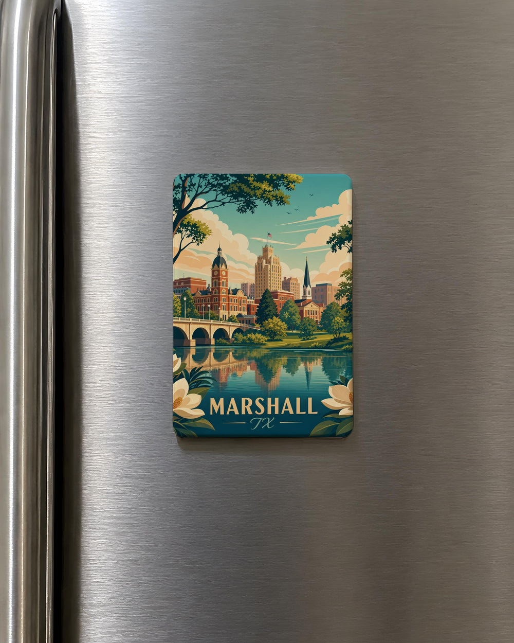 Marshall TX Fridge Magnet, Marshall Texas Souvenir Magnet, Harrison County Travel Gift, East Texas Keepsake Magnet