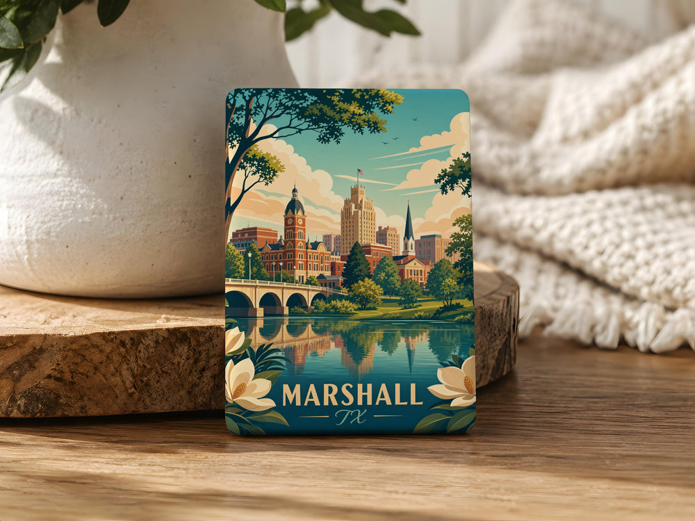 Marshall TX Fridge Magnet, Marshall Texas Souvenir Magnet, Harrison County Travel Gift, East Texas Keepsake Magnet
