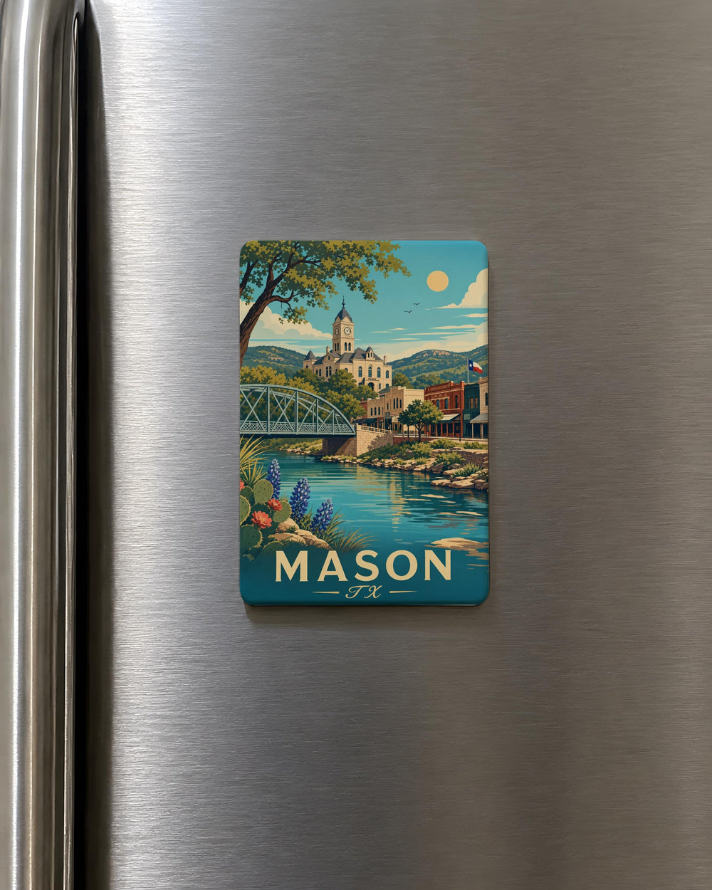 Mason Texas Fridge Magnet, Mason TX Souvenir Magnet, Texas Hill Country Travel Keepsake, Small Town Texas Gift