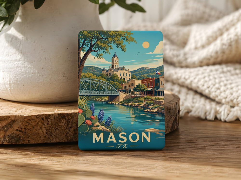 Mason Texas Fridge Magnet, Mason TX Souvenir Magnet, Texas Hill Country Travel Keepsake, Small Town Texas Gift