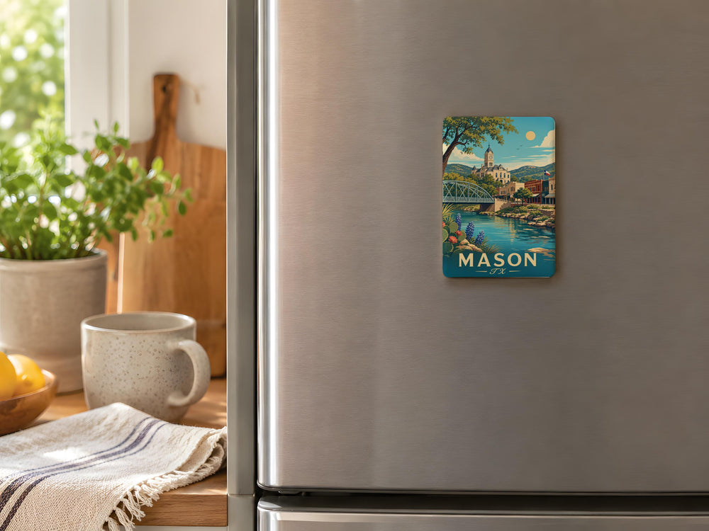 Mason Texas Fridge Magnet, Mason TX Souvenir Magnet, Texas Hill Country Travel Keepsake, Small Town Texas Gift