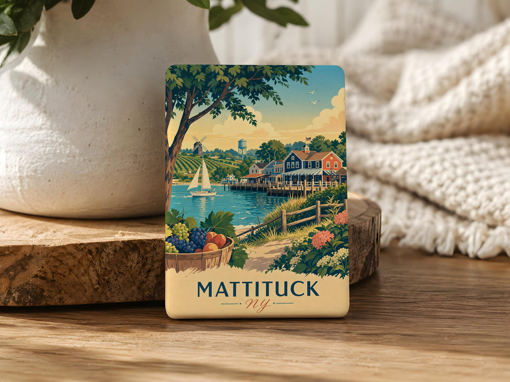 Mattituck NY Fridge Magnet, Mattituck New York Souvenir Magnet, Long Island Travel Gift, North Fork Keepsake Magnet