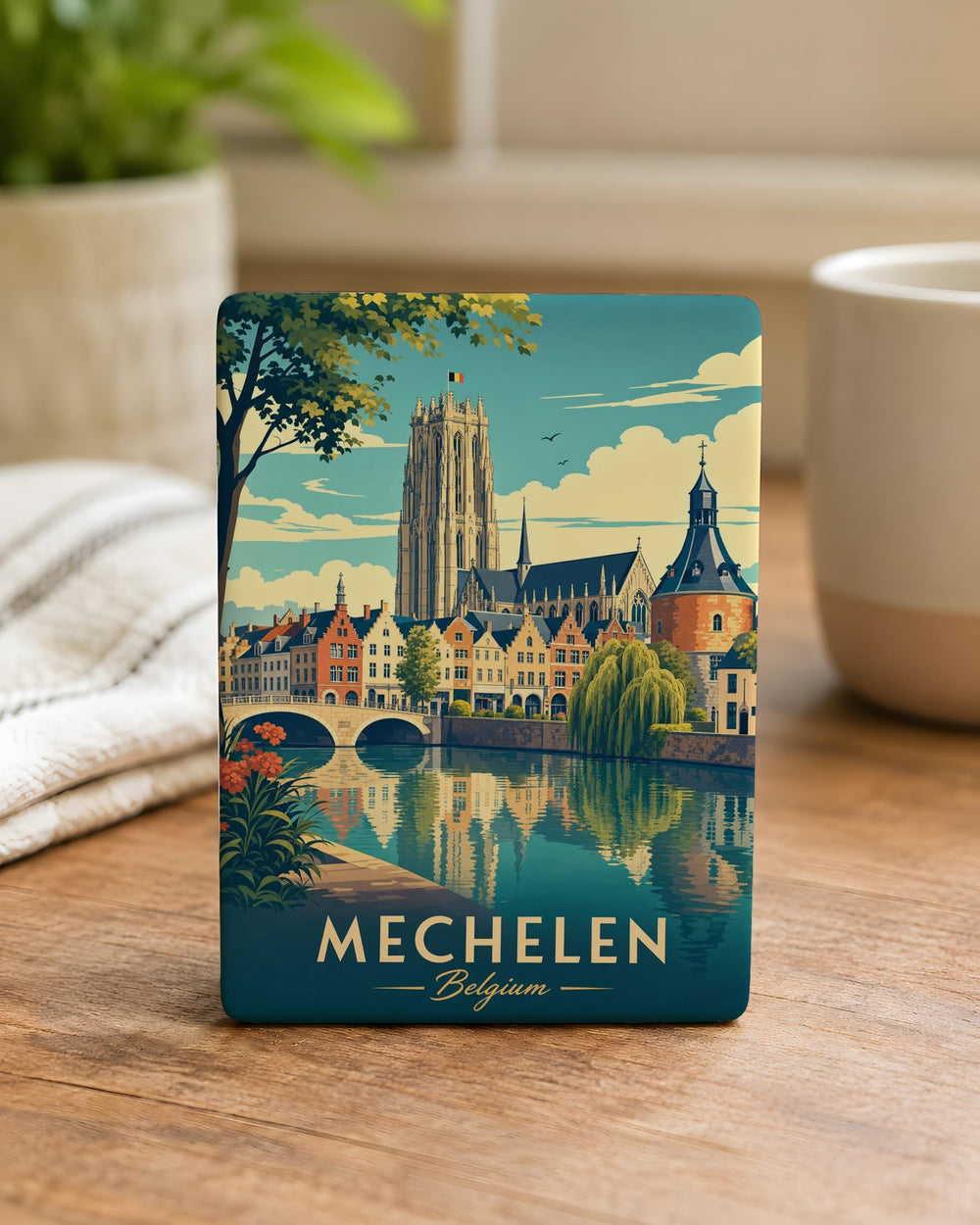 Mechelen Belgium Fridge Magnet, Mechelen Souvenir Magnet, Belgium Travel Gift, Mechelen Landmark Magnet, City Keepsake Magnet