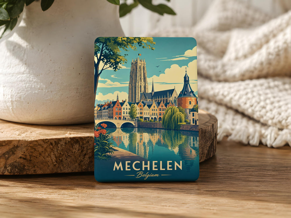 Mechelen Belgium Fridge Magnet, Mechelen Souvenir Magnet, Belgium Travel Gift, Mechelen Landmark Magnet, City Keepsake Magnet
