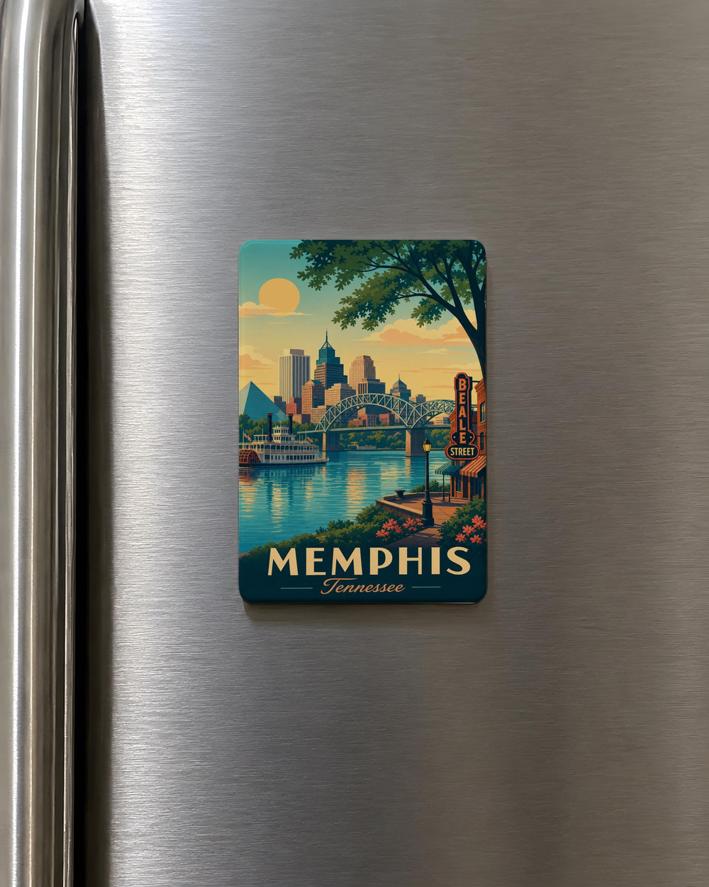 Memphis Tennessee Fridge Magnet, Memphis Souvenir Magnet, Tennessee Travel Keepsake, Memphis Landmark Gift, Memphis TN Magnet