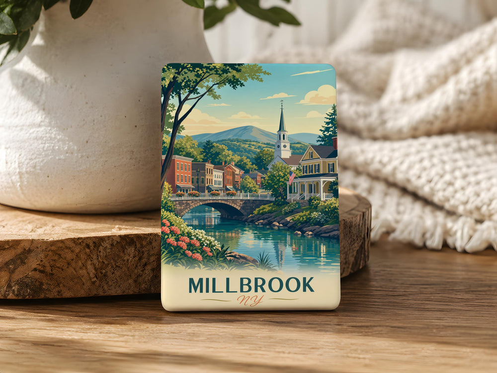 Millbrook NY Fridge Magnet, Millbrook New York Souvenir Magnet, Dutchess County Travel Keepsake, Hudson Valley Gift