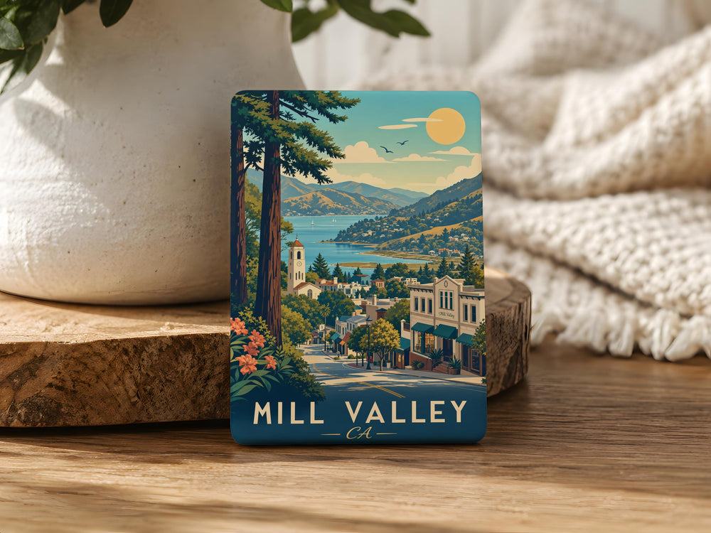 Mill Valley CA Fridge Magnet, Mill Valley California Souvenir Magnet, Bay Area Travel Gift, Marin County Keepsake Magnet