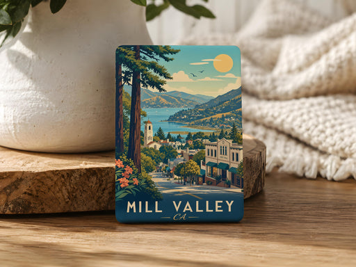 Mill Valley CA Fridge Magnet, Mill Valley California Souvenir Magnet, Bay Area Travel Gift, Marin County Keepsake Magnet
