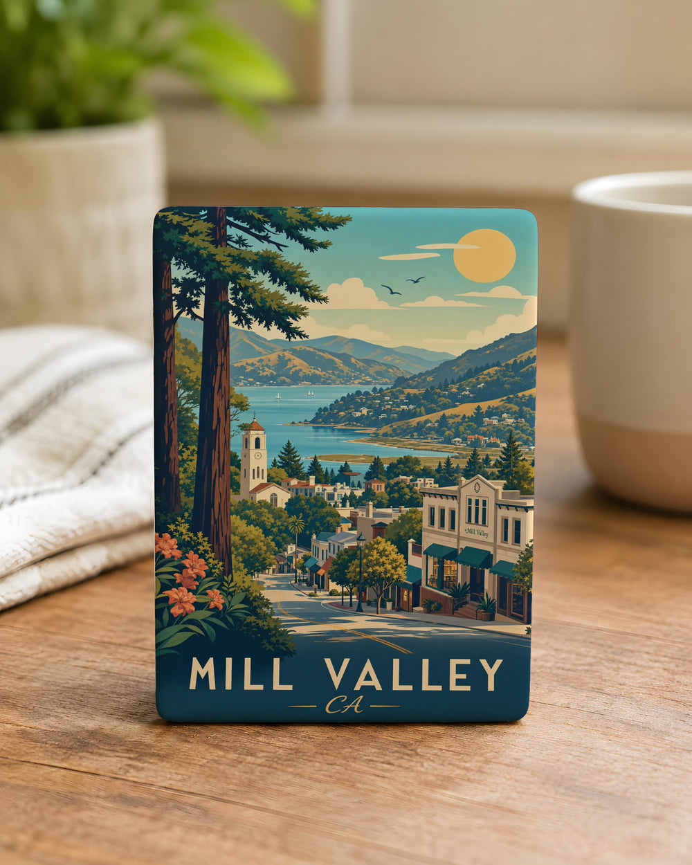 Mill Valley CA Fridge Magnet, Mill Valley California Souvenir Magnet, Bay Area Travel Gift, Marin County Keepsake Magnet