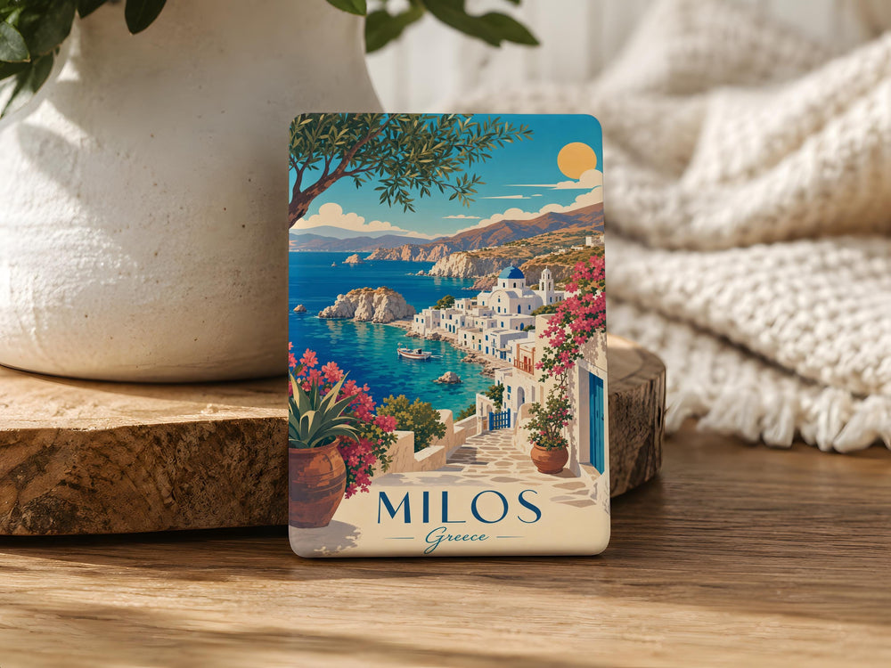 Milos Greece Fridge Magnet, Milos Island Souvenir Magnet, Greek Islands Travel Keepsake, Aegean Sea Vacation Gift