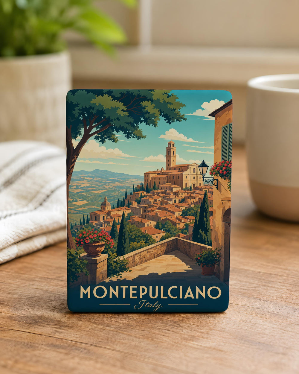 Montepulciano Italy Fridge Magnet, Tuscany Travel Souvenir, Italian Hill Town Landmark Keepsake, Montepulciano Gift