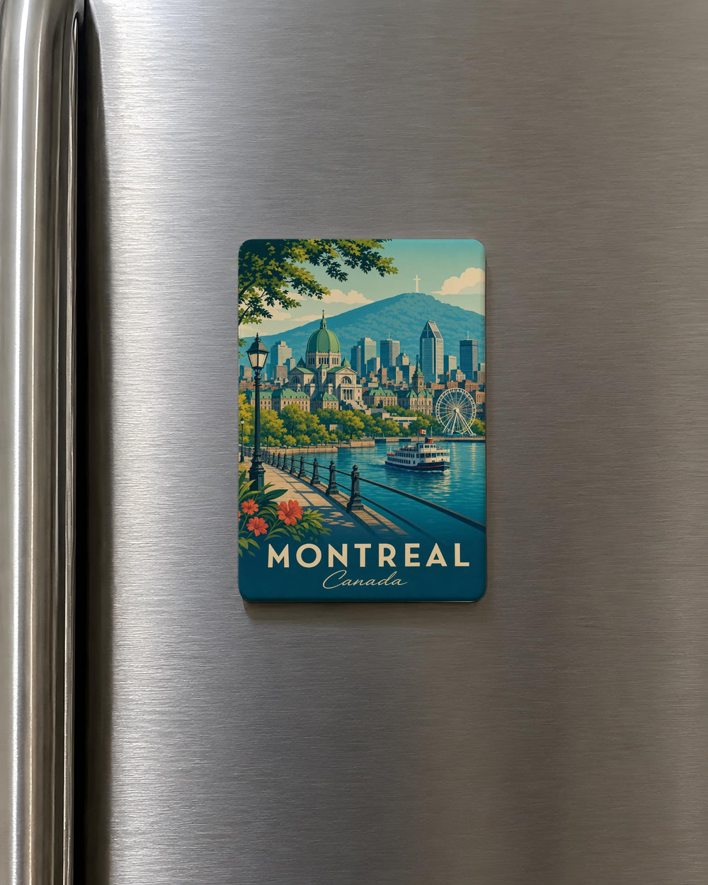 Montreal Canada Fridge Magnet, Montreal Souvenir Magnet, Canada Travel Gift, Montreal City Landmark Keepsake Magnet