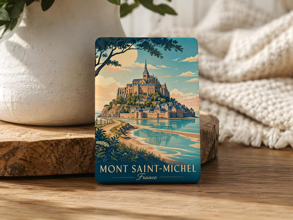 Mont Saint-Michel Fridge Magnet, Normandy France Landmark Souvenir Magnet, Historic Abbey Island Travel Gift