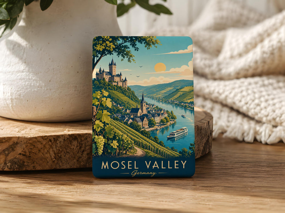 Mosel Valley Germany Fridge Magnet, Moselle River Valley Souvenir Magnet, German Wine Region Travel Keepsake Magnet