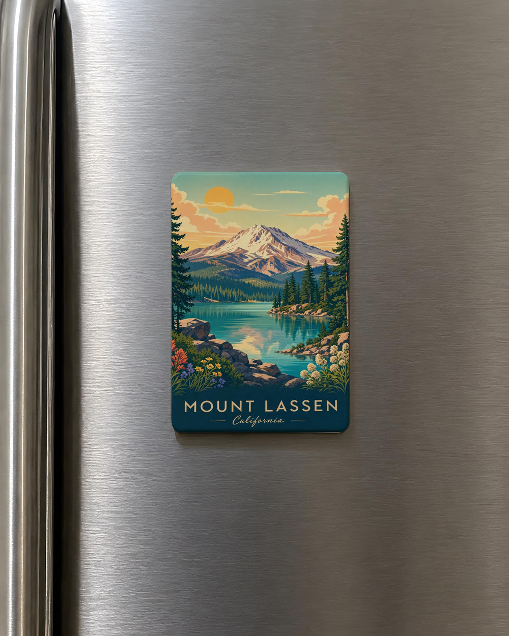 Mount Lassen California Fridge Magnet, Lassen Volcanic National Park Souvenir Magnet, Mount Lassen CA Travel Gift