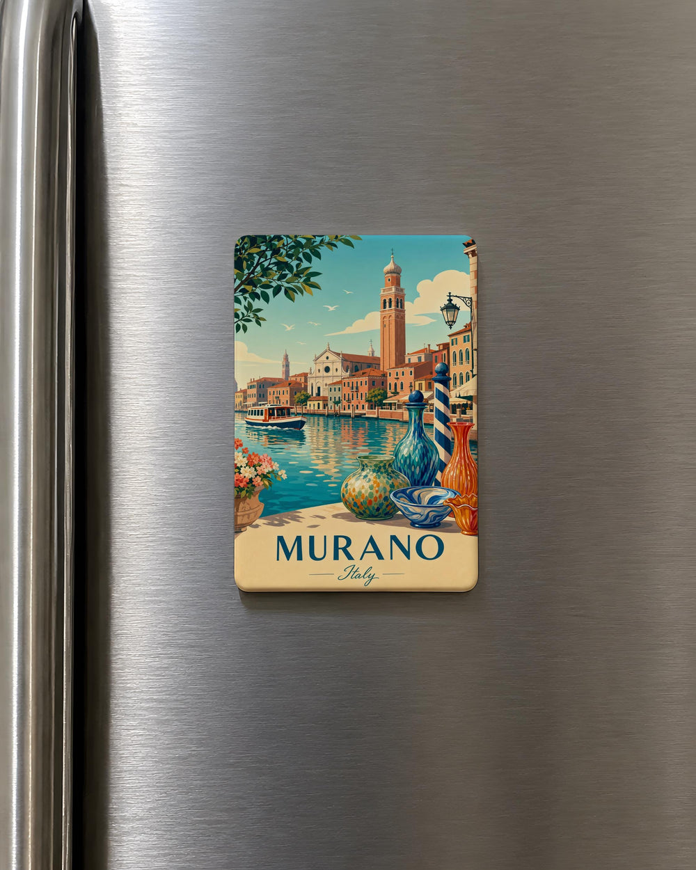 Murano Italy Fridge Magnet, Murano Souvenir Magnet, Venice Italy Travel Gift, Italian Landmark Keepsake Magnet
