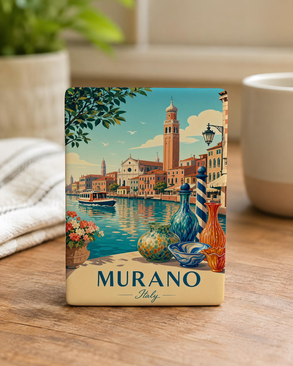 Murano Italy Fridge Magnet, Murano Souvenir Magnet, Venice Italy Travel Gift, Italian Landmark Keepsake Magnet