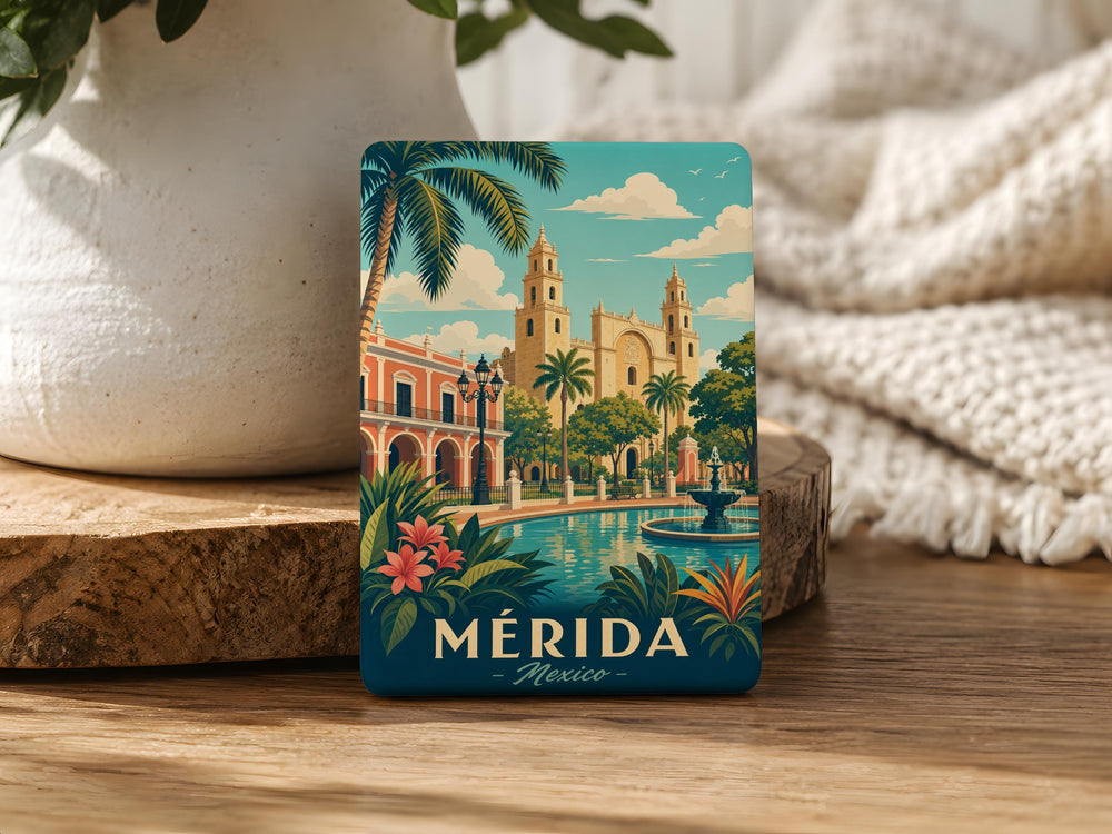 Merida Mexico Fridge Magnet, Mérida Souvenir Magnet, Yucatan Travel Gift, Mexico Vacation Keepsake, Merida Landmark Magnet