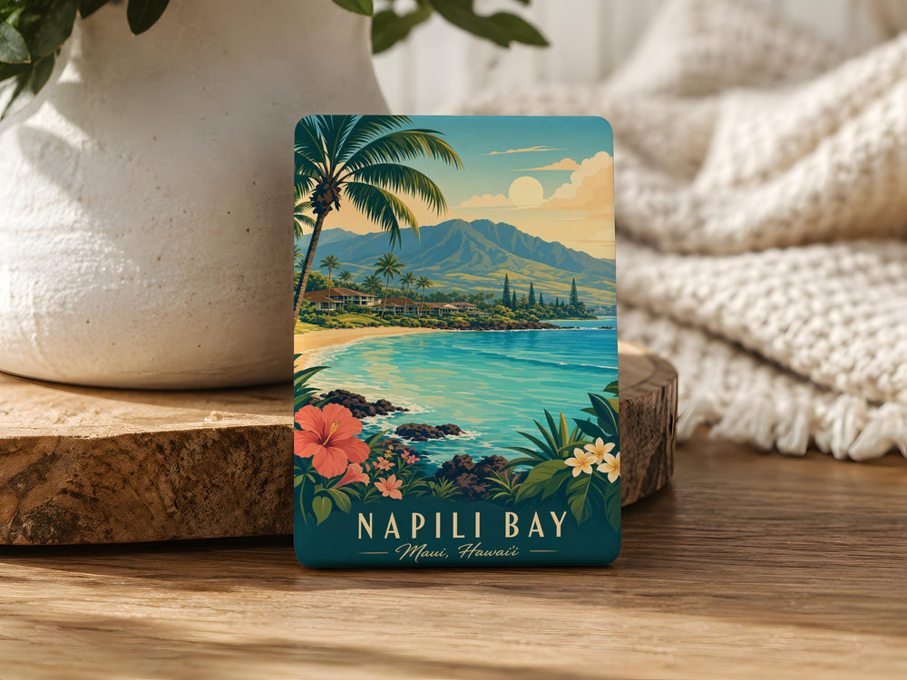 Napili Bay Fridge Magnet, Maui Hawaii Beach Cove Ocean Scenery Souvenir Magnet, Coastal Travel Keepsake Gift