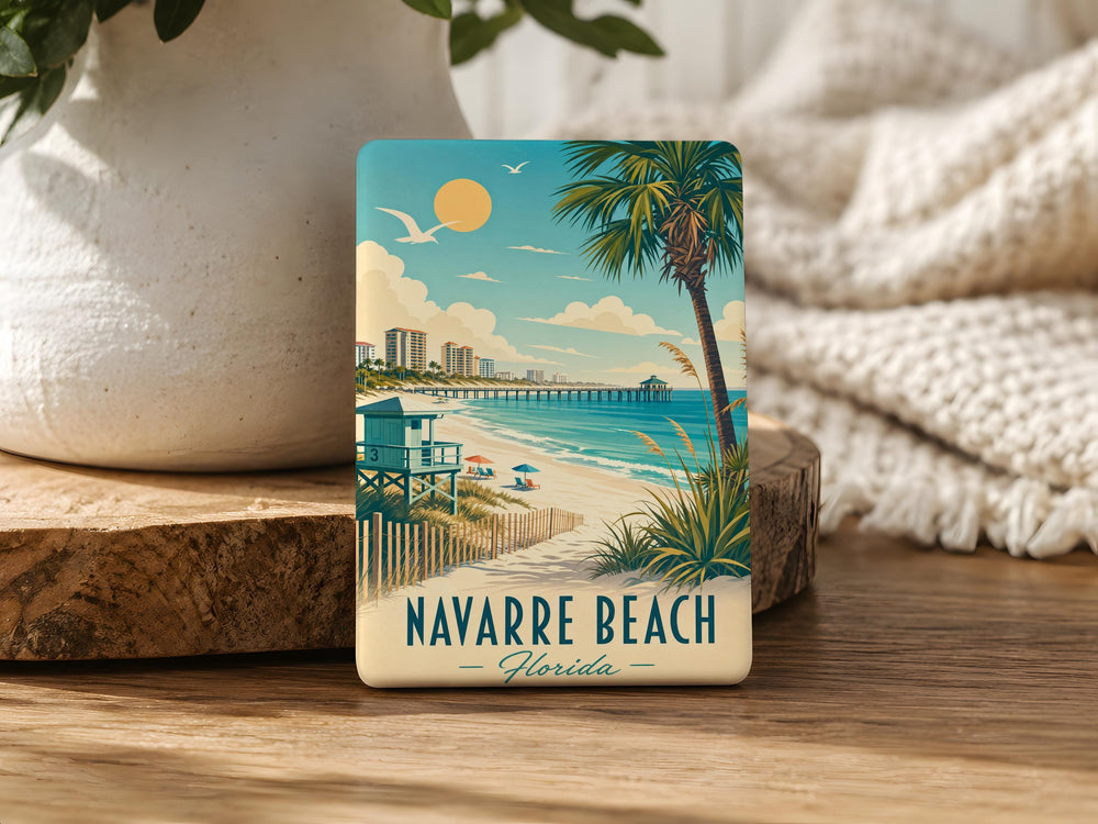 Navarre Beach Fridge Magnet, Florida Beach Souvenir Magnet, Navarre Beach FL Coastal Travel Keepsake Magnet