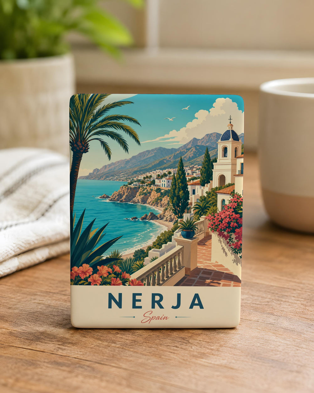 Nerja Spain Fridge Magnet, Costa del Sol Souvenir Magnet, Andalusia Travel Keepsake, Nerja Landmark Refrigerator Magnet