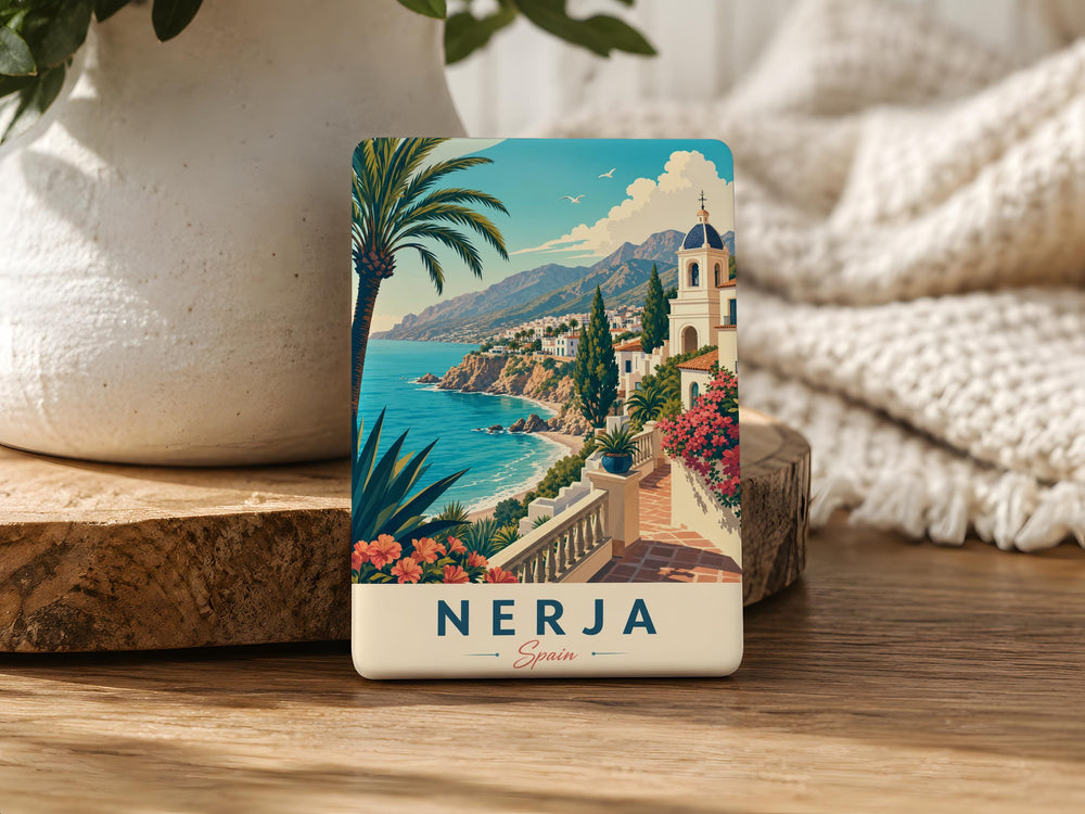 Nerja Spain Fridge Magnet, Costa del Sol Souvenir Magnet, Andalusia Travel Keepsake, Nerja Landmark Refrigerator Magnet