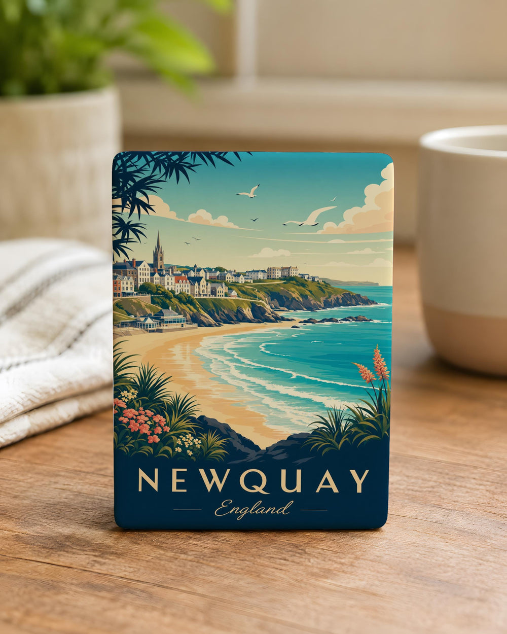 Newquay England Fridge Magnet, Newquay Cornwall Souvenir Magnet, Newquay UK Travel Gift, Coastal Town Keepsake Magnet