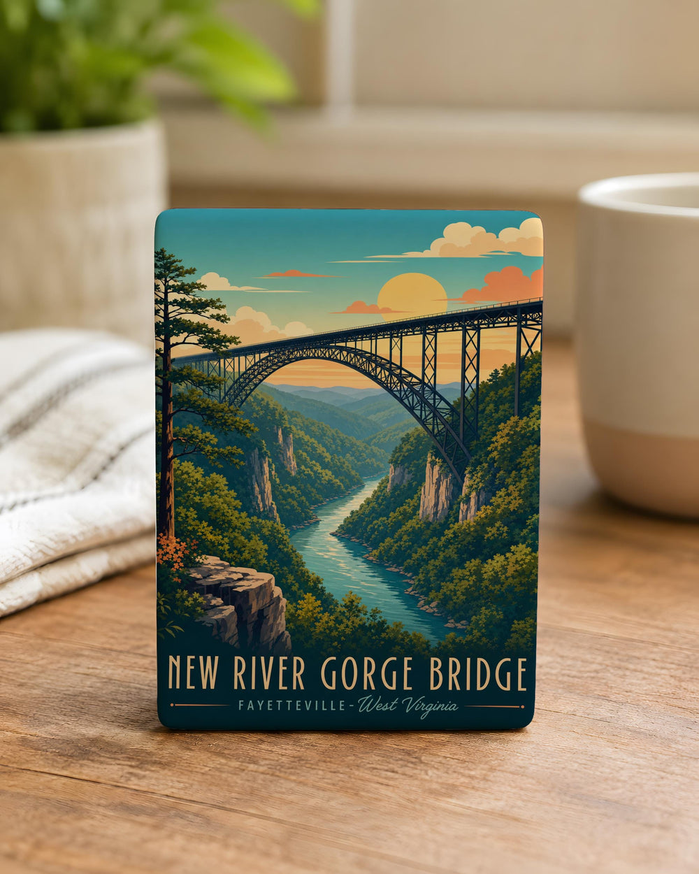 New River Gorge Bridge Fridge Magnet, West Virginia Landmark Souvenir, Scenic Bridge Travel Gift, National Park Keepsake