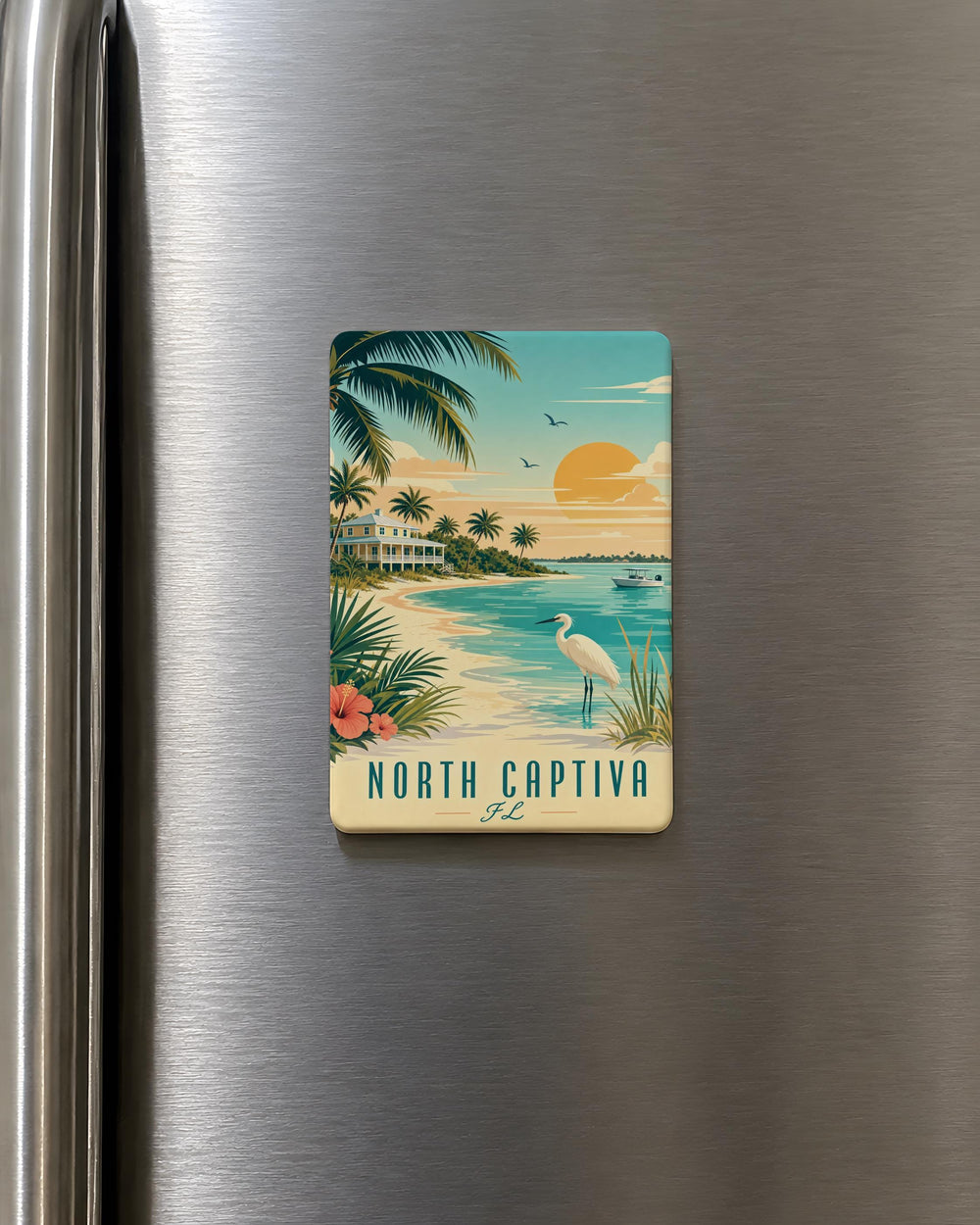 North Captiva Florida Fridge Magnet, North Captiva Island FL Souvenir Magnet, Beach Vacation Travel Gift, Coastal Island Keepsake