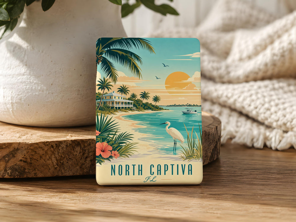North Captiva Florida Fridge Magnet, North Captiva Island FL Souvenir Magnet, Beach Vacation Travel Gift, Coastal Island Keepsake